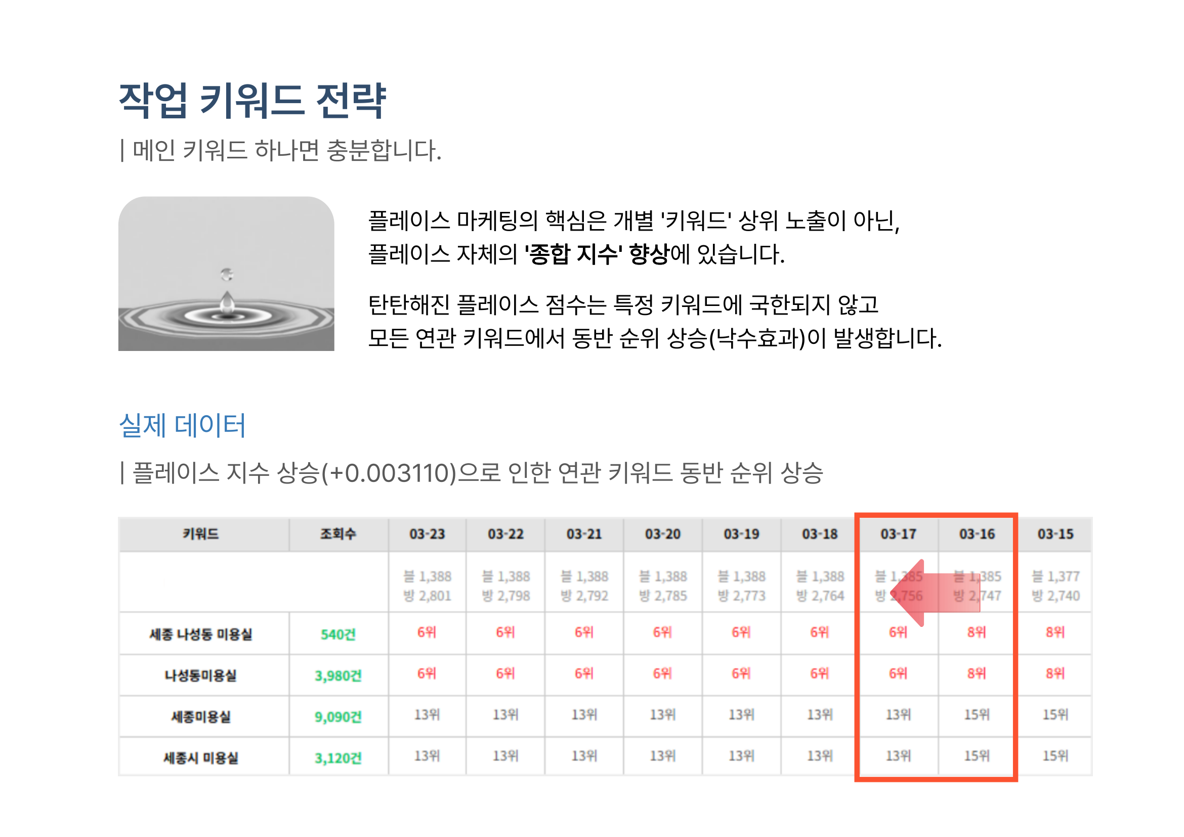 키워드 동반 순위 상승 데이터